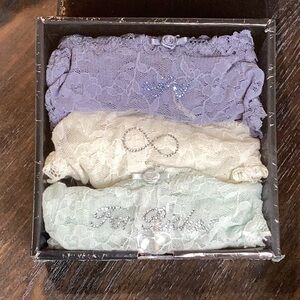 Skims Bridal Stretchy Lace Panties Set of 3 Sz XL